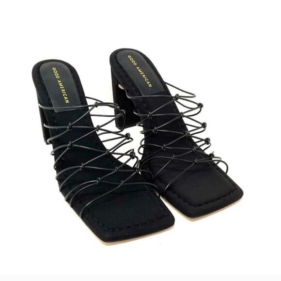 Good American Caged Mule Neoprene Black in 8.5 - Picture 10 of 11